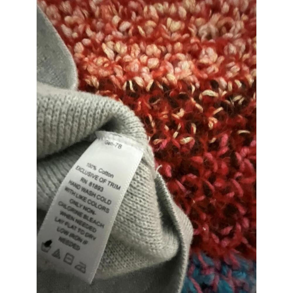 Liz Claiborne Ruffled Button Up Cardigan Sweater M Gray Romantic Boho Knit - Picture 7 of 8